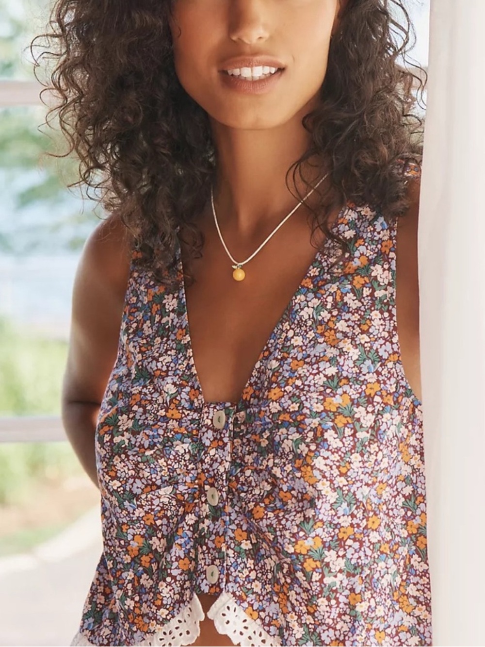 Anthropologie Women’s Multicolor Floral Crop Vest XL Top - Picture 7 of 8
